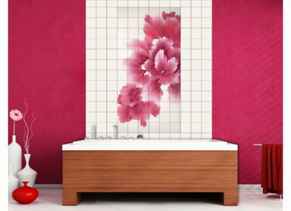 moderne-wandgestaltung-im-badezimmer- originelle idee