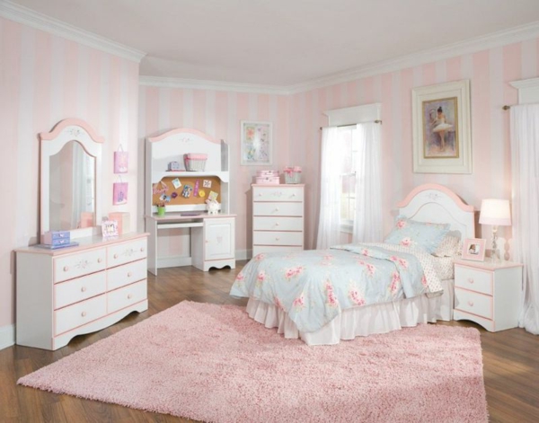 schlafzimmer-gestalten-rosiges-teppich- schöner wohnen