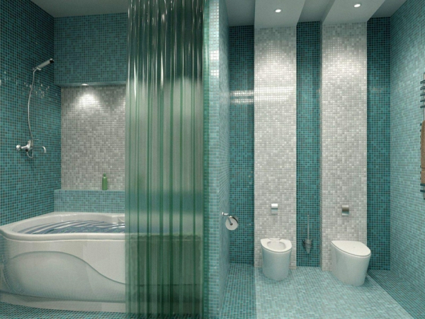 schöne-wandfarben-ideen-türkis-farbe-fürs-badezimmer- badewanne