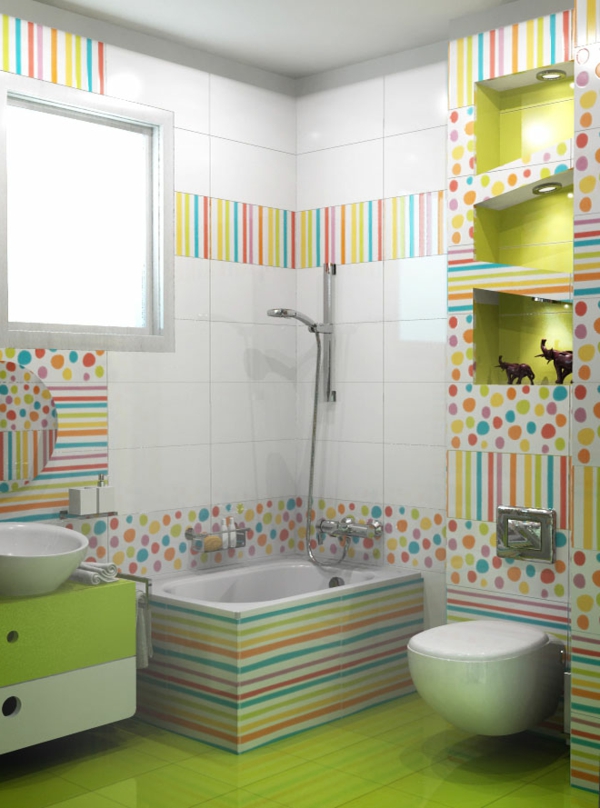 badezimmer-fliesen-ideen-weiß-und-grün - schöner wohnen badezimmer