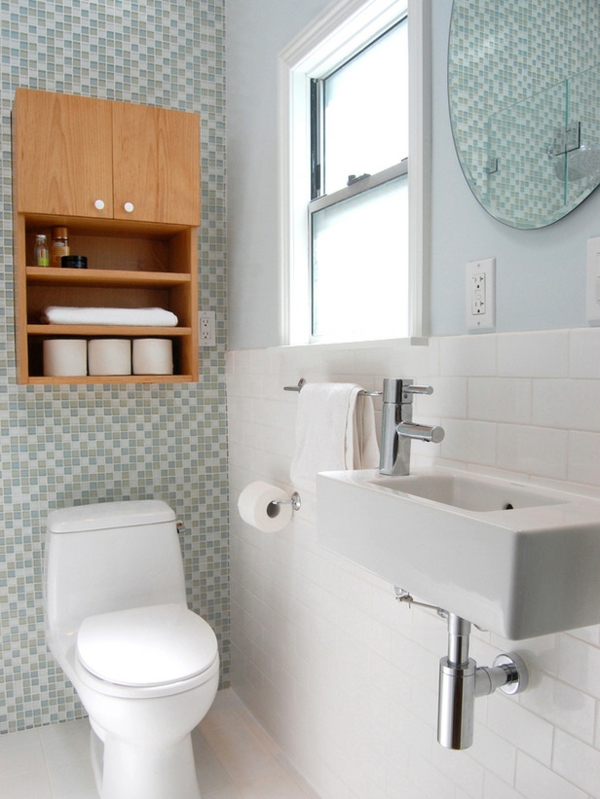 badezimmer-schöner-wohnen-toilette - schrank aus holz