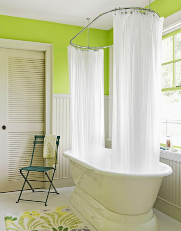 badezimmerideen-sehr-schöne-einrichtung - weiße gardinen dekoration
