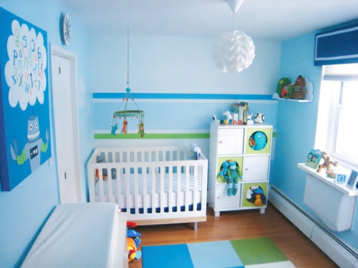 blaues-babyzimmer-wanddeko-für-jungs