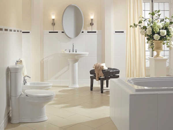dekoration-für-badezimmer-weiße-farbe - spiegel mit ovaler form