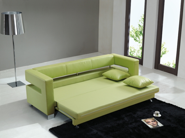 günstige-sofas-ikea-grüne-farbe - moderne lampe