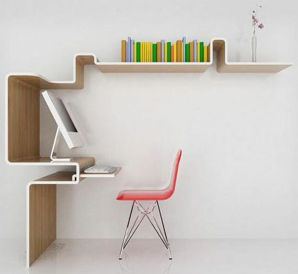 ikea-büromöbel-extravagantes-design- wand in weiß