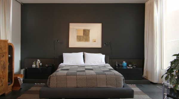 schlafzimmerwandd-gestalten-dunkle-farbe-schönes-bild