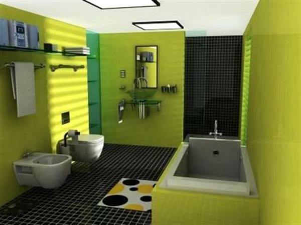 wand-streichen-ideen-fürs-badezimmer - moderne badewanne