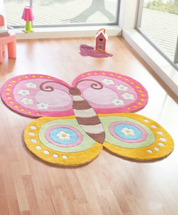 Mädchen-Accessoires-Schmetterling-Kinderteppich