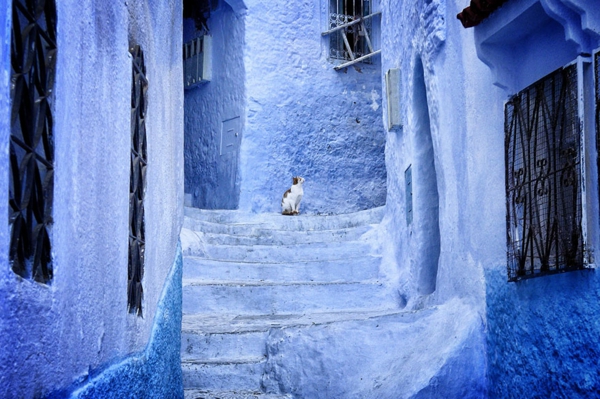 auffällige-gestaltung-alte-stadt-in-morocco-blaue-farbe