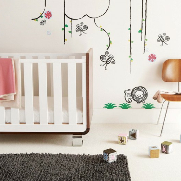 babyzimmer-dekorieren-wunderschön-dunkler teppich