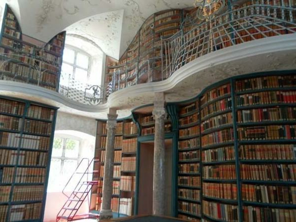 bibliothek-mit-wunderschöner-gestaltung-säule aus marmor