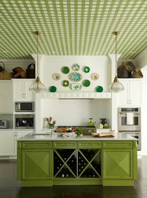 küchentapeten-beispiele-akzent-grün