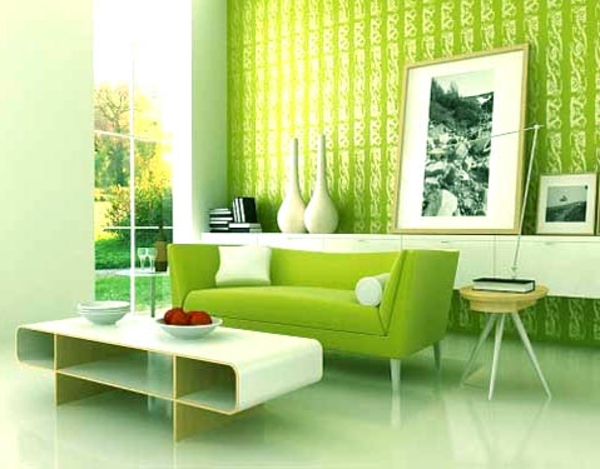 Farbbedeutung-Grün-modernes-Retrodesign-im-grün-mit weissen