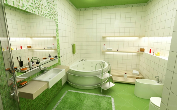 badezimmergestaltung-ideen-grün
