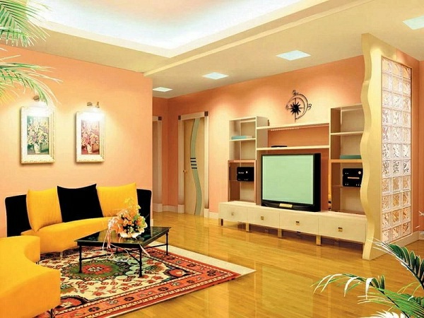 farbvorschläge-wohnzimmer-wandfarbe-apricot-warm