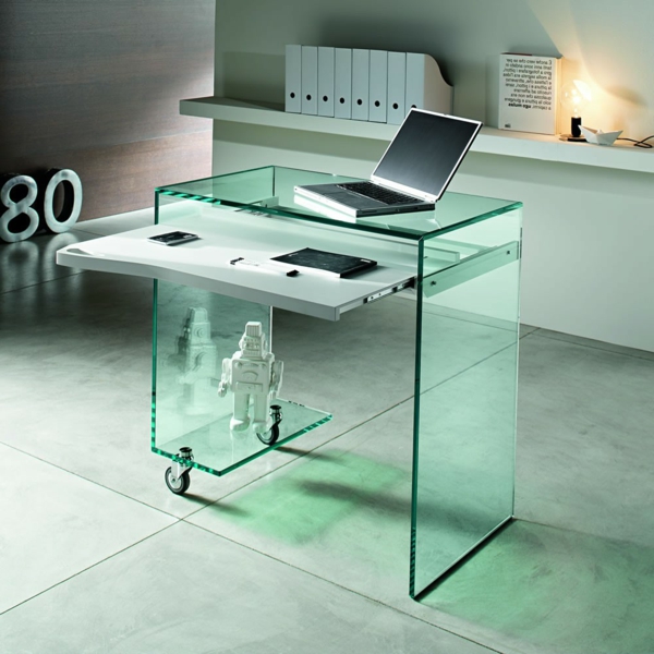 klassischer-computertisch-aus-glas- ideen für büro-einrichtung