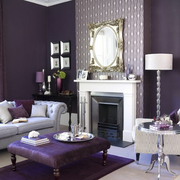 lila-farbtöne-wohnzimmer