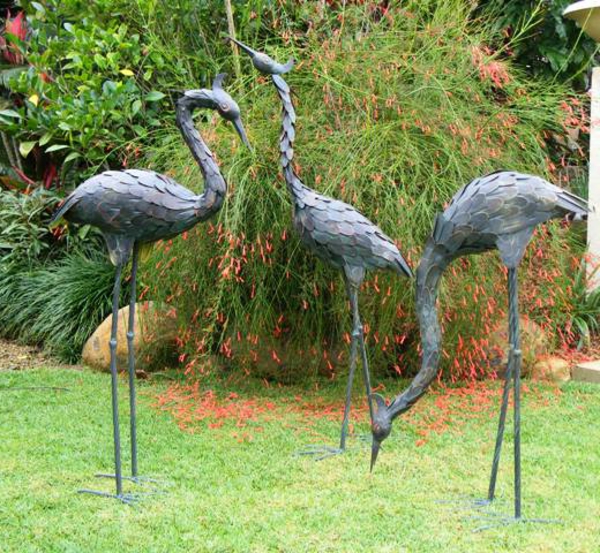 moderne-garten-deco-drei flamingos modelle
