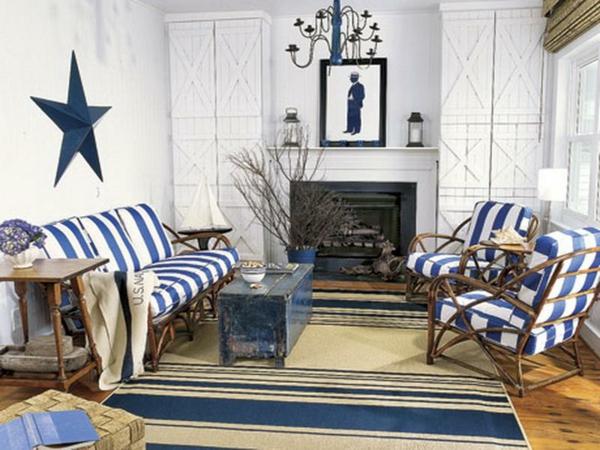 nautisches-design-wohnzimmer-blau-weiß