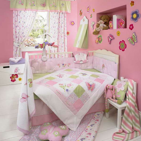 pinke-wandfarbe für babyzimmer