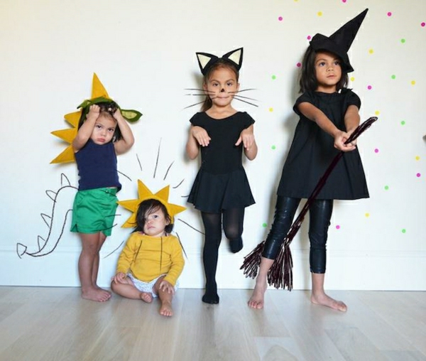 selbstgemachte-kostüme-Kinderkostüme-Hexe-Hut-Katzenohren-Drachen