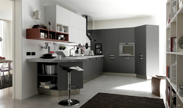 wandgestaltung-küche-graue-farbe