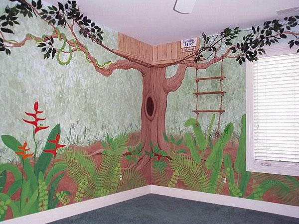 wandmalerei-im-kinderzimmer-Tree-House-Wall-Murals-for-Kids-Room-Decor