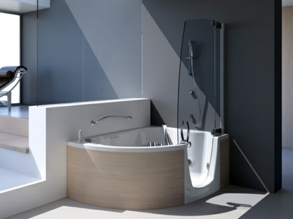 super-moderne-Badewanne-mit-Dusch-zone-Tür-Design-modern-Badausstattung
