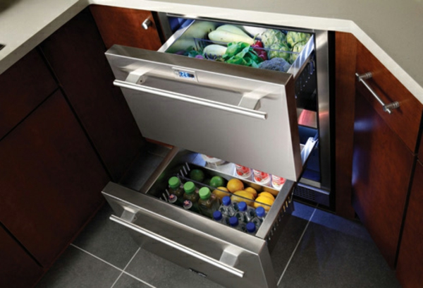 Kühlschrank-mit-Schubladen-Küchengestaltung--Designidee