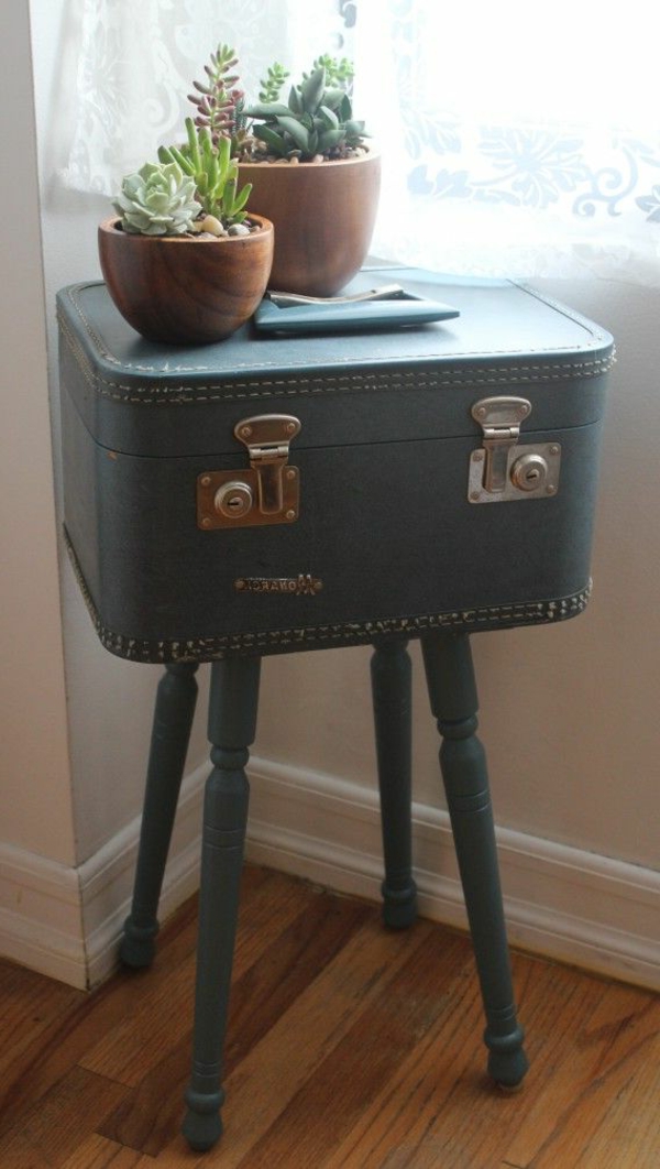 Möbel-Vintage-Retro-Tisch-Koffer