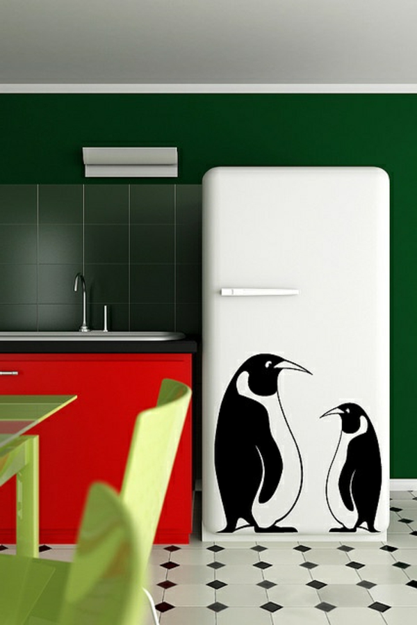 zwei-Pinguins-Aufkleber-für-den-Kühlschrank