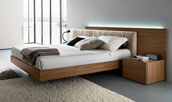 Schwebende-Betten-modernes-Design-Holz