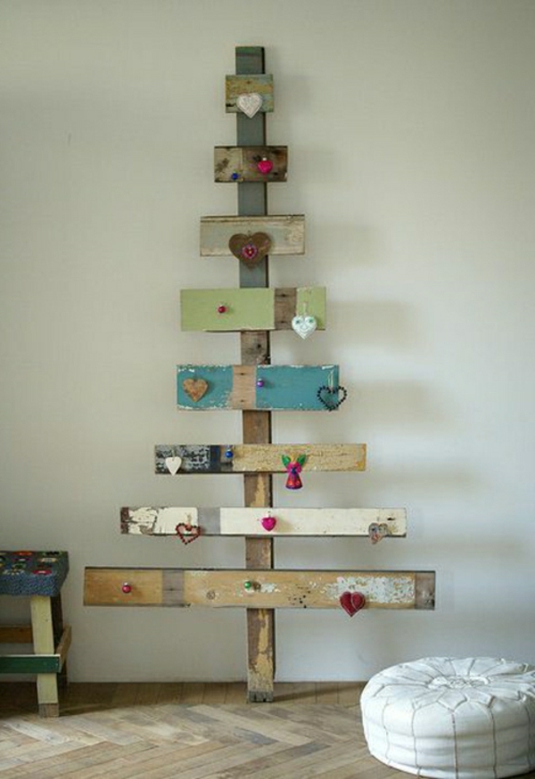 Weihnachtsbaum-Holz-Paletten-Deko-Idee
