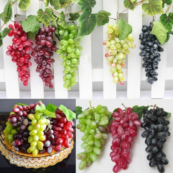 Weintrauben-künstliche-Deko-mit-Obst-Dekoidee