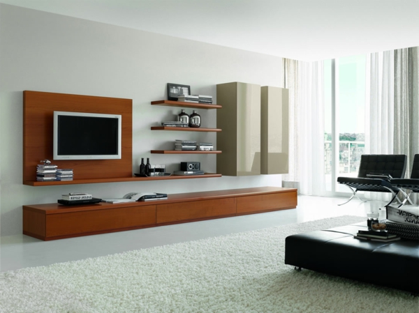 exklusive-tv-möbel-modernes-interieur-design- weißer teppich