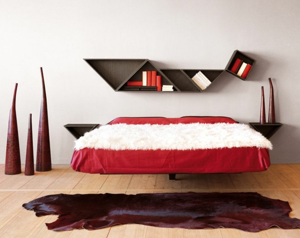 magnet-Schwebendes-Bett-Rot-kreative-Gestaltung