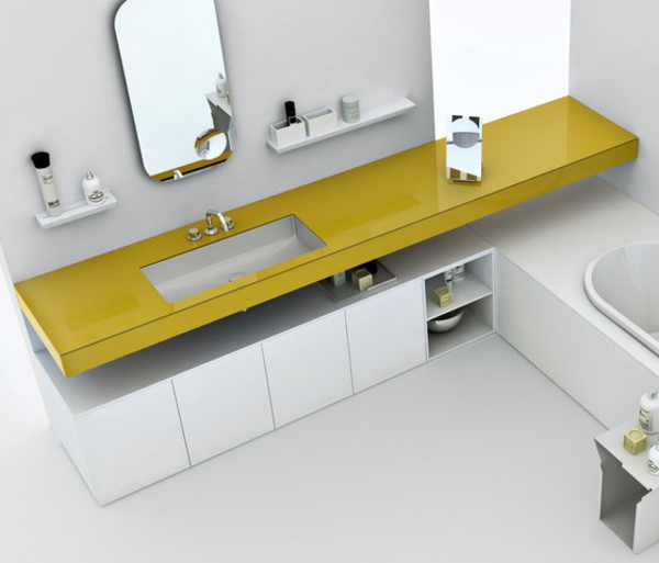 Waschbeckenunterschrank - gelbe farbe
