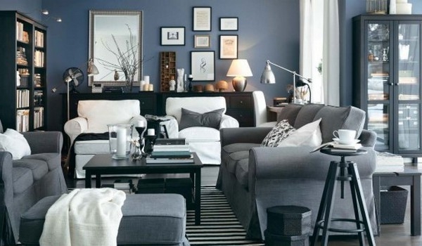 modernes-zimmer-von-ikea-einrichtungstipps-fürs- wohnzimmer - graue und weiße möbel