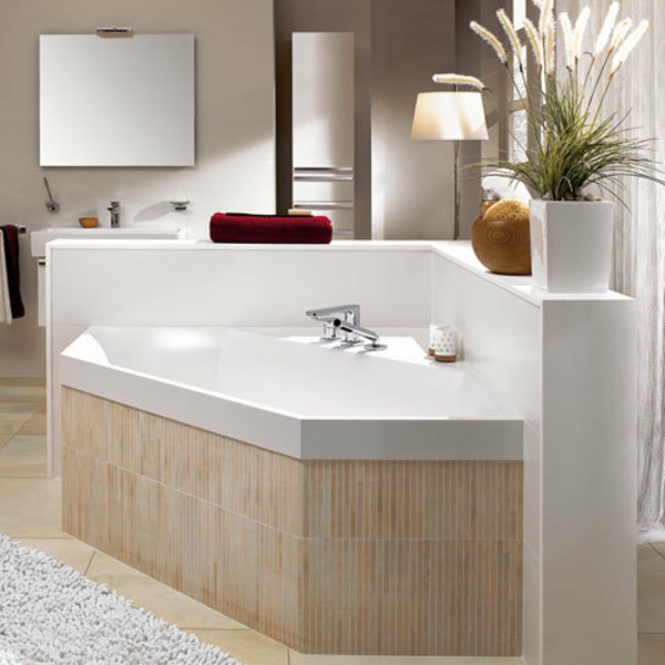 sechseck -badewanne-ultramodernes-design - im elegantes badezimmer