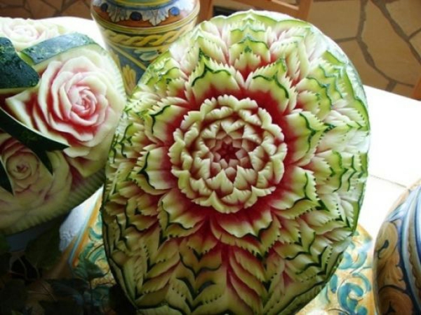 wassermelone-kunst-sdekoideen-für-tisch-Blumen