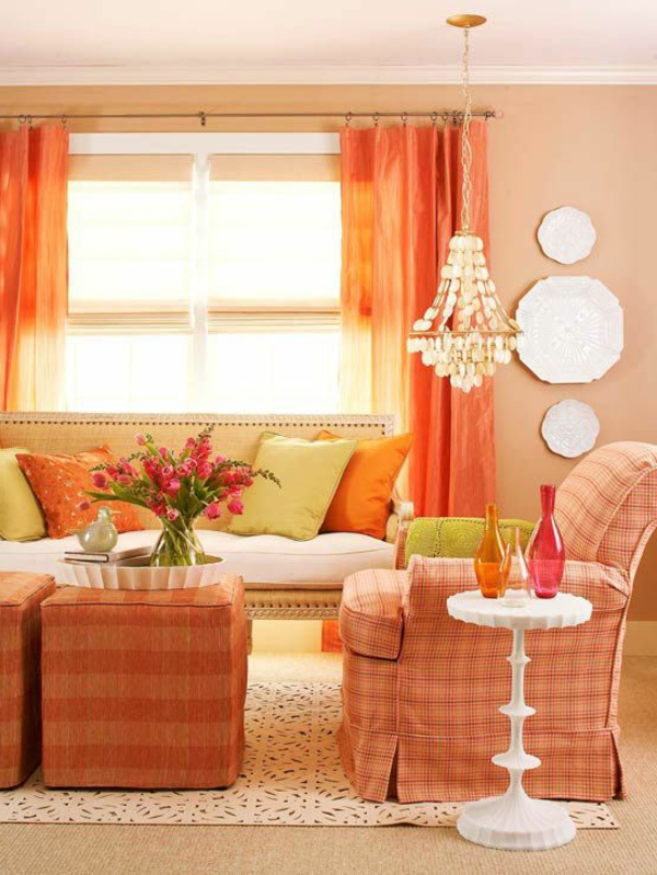 retro-wohnzimmer-design-ideen-fabe-apricot-wandgestaltung
