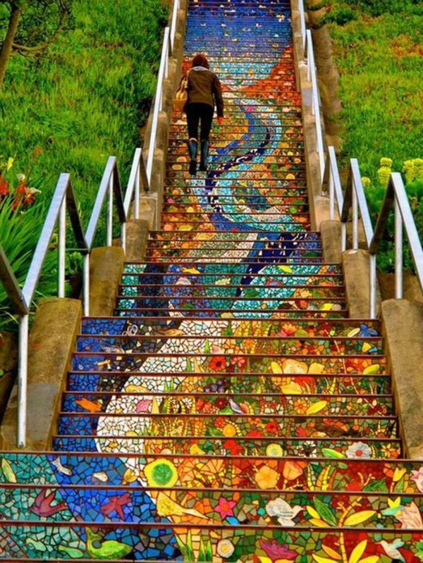 Außentreppe-wunderbare-Art-Straßenart