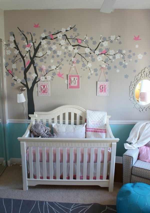 Babyzimmer-Dekoideen-Wandgestaltung-Babyzimmer-Gestaltung