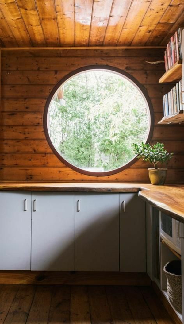 Fenster-in-runder-Form-Küche