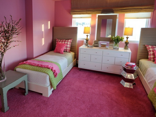 Mädchenzimmer-mit-rosa-Teppich-Design