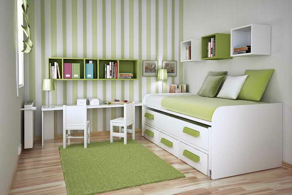 Schlafzimmer-Design-Grüne-Farbe-Idee