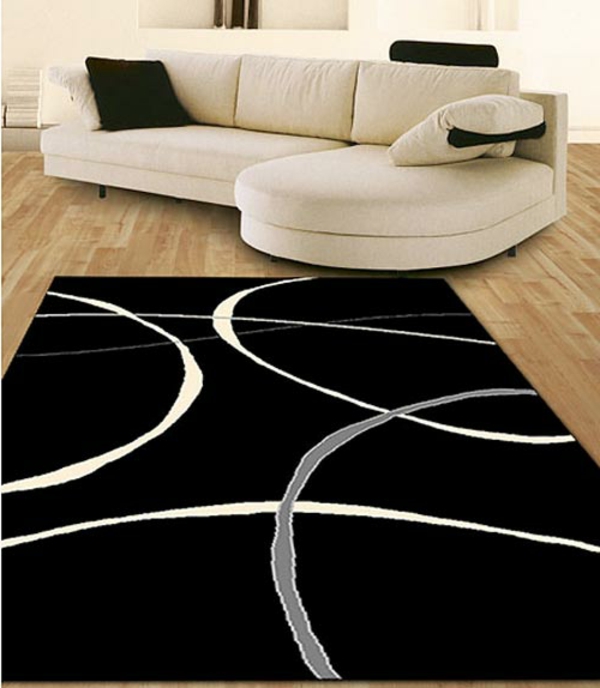 Schwarz-Weiß-Teppich-modernes-Design