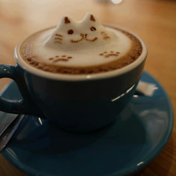 Tasse-Kaffee-mit-einer-Katze-aus-Schaum-Deko-Idee
