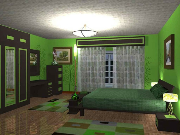 Teppiche-in-Grün-im-Schlafzimmer